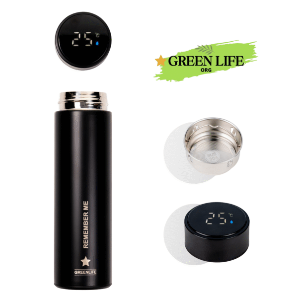 GreenLife Hydro Smart Sports Water Bottle with LED Temp Display, Vacuum Insulated Stainless Steel,Cold 36 Hrs, Hot 24 Hrs, BPA-Free, Leak Proof, for Travel & Outdoor - Image 2