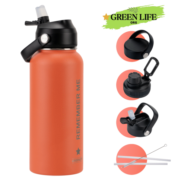 Greenlife Stainless Steel Water Bottle, Tripple Walls Insulated Wide Mouth, Vacuum Insulated, Leakproof Lid, 32 oz - Image 6