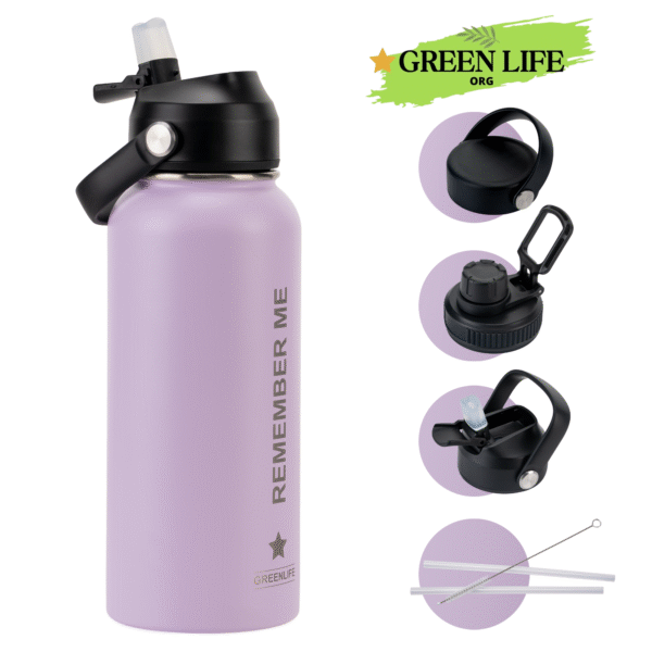 Greenlife Stainless Steel Water Bottle, Tripple Walls Insulated Wide Mouth, Vacuum Insulated, Leakproof Lid, 32 oz - Image 3