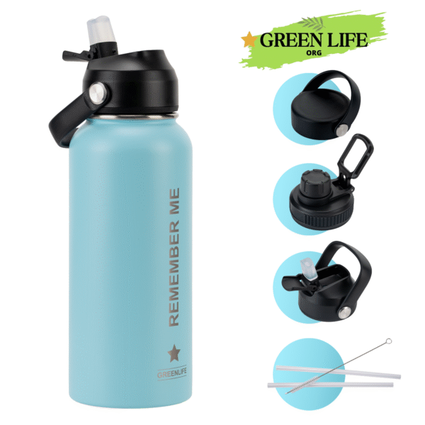 Greenlife Stainless Steel Water Bottle, Tripple Walls Insulated Wide Mouth, Vacuum Insulated, Leakproof Lid, 32 oz - Image 5